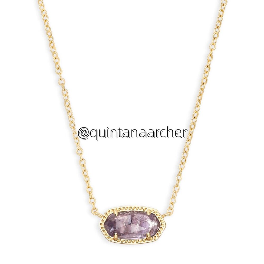 Elisa Gold Pendant Necklace in Amethyst